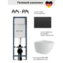 Инсталляция AM.PM I012711.0338 ErgoFit с клавишей слива ErgoFit M пластик матовый черный Alentori FLUIRE унитаз микролифт глянцевый белый