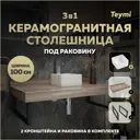 Столешница в ванную Teymi F15686 100x50см Керамогранит цвет коричневый