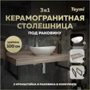 Столешница в ванную Teymi F15696 100x50см Керамогранит цвет коричневый