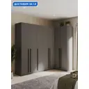 Шкаф распашной Принцесса мелания 3130/5 с 7 дверями 130x220x50 см ЛДСП цвет графит