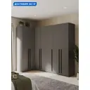 Шкаф распашной Принцесса мелания 3129/5 с 7 дверями 130x220x50 см ЛДСП цвет графит