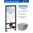 Инсталляция GROHE Rapid SL с клавишей смыва Skate Air (3 реж) 3-в-1 (113 м)(38721001) и унитаз 525*360 Soft-Close серый матовый овал