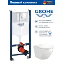 Инсталляция GROHE Rapid SL с клавишей смыва 3 режима матовый хром Alentori FLUIRE 110 Vortex унитаз белый глянцевый