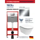 Комплект инсталляции Tece base 2.0 с клавишей Tecenow хром глянц. и унитаз Kerama Marazzi Plaza Modern Торнадо микролифт белый глянцевый