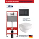 Комплект инсталляция с унитазом Tece 9400414AL.FLU40901.W цвет белый