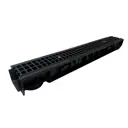 Лоток водосточный Gidrolica Standart с пластиковой решеткой 1000x146x100мм черный