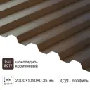 Профнастил С21 0.35 мм 1050x2000 мм RAL 8017 коричневый