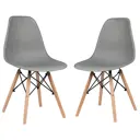 Стулья для кухни Стулбержи со спинкой Eames 2 шт темно-серый