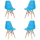 Стулья для кухни Стулбержи Eames 4 шт со спинкой голубой