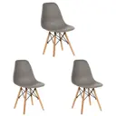 Стулья для кухни Стулбержи со спинкой Eames 3 шт серо-коричневый
