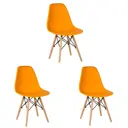 Стулья для кухни Стулбержи со спинкой Eames 3 шт оранжевый