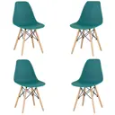Стулья для кухни Стулбержи Eames 4 шт со спинкой аквамарин