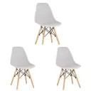 Стулья для кухни Стулбержи со спинкой Eames 3 шт светло-серый