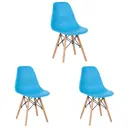 Стулья для кухни Стулбержи со спинкой Eames 3 шт голубой