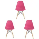 Стулья для кухни Стулбержи со спинкой Eames 3 шт малиновый