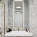 Зеркало с подсветкой One Mirror настенное сенсорное в алюминиевой раме 161x40см золото