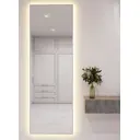 Зеркало с подсветкой One Mirror в алюминиевой раме настенное 180х70см свет теплый белый цвет серебро