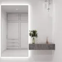 Зеркало с подсветкой One Mirror в алюминиевой раме настенное 180x80см свет холодный белый цвет серебро