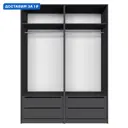 Шкаф распашной Мебельная компания е1 LCKS2_G_SH_2M1_1600_B 162x220x52.5 см ЛДСП цвет серый диамант