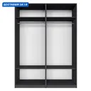 Шкаф распашной Мебельная компания е1 LCKS2_GR_2SH_1600_BT 162x220x52.5 см ЛДСП цвет серый диамант