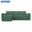 Диван угловой Куба левый угол Лига диванов 124608L 240x91x160 см рогожка цвет амур 11 зеленый