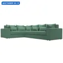 Диван угловой Майами Long левый угол Лига диванов 123487L 330x96x230 см рогожка цвет амур 11 зеленый