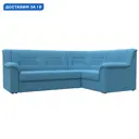 Диван угловой Карелия правый угол Лига диванов 123442 240x90x170 см рогожка цвет амур 10 голубой