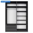 Шкаф распашной Мебельная компания е1 500001 162x220x52.5 см ЛДСП цвет серый диамант