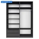 Шкаф распашной Мебельная компания е1 LCKS2_SH_M1_1600_DM 162x220x52.5 см серый диамант ЛДСП