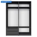 Шкаф распашной Мебельная компания е1 LCKS2_GL_M1_1600_DM 162x220x52.5 см серый диамант ЛДСП