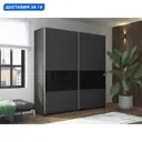 Шкаф-купе Мебельная компания е1 550407 230x160х57 см 8 полок лдсп цвет серый диамант