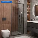 Душевая дверь Cezares 663238 100см эффект стекла прозрачный раздвижной