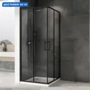 Душевой уголок Abber Schwarzer Diamant 613679 квадратный 80x80см черный профиль эффект стекла прозрачный