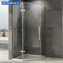 Душевой уголок Abber Ewiges Wasser 645967 пятиугольный 90x90см серебристый блеск профиль эффект стекла прозрачный