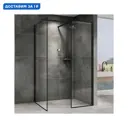 Душевой уголок Abber Immer Offen 613668 прямоугольный 120x90см черный профиль эффект стекла прозрачный