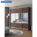 Шкаф-купе Клевер Атина с 3 дверями 240x250х50 см 9 полок ЛДСП цвет шамони темный комбинированный