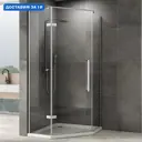 Душевой уголок Abber Ewiges Wasser 663172 пятиугольный 80x80см серебристый блеск профиль эффект стекла прозрачный