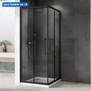 Душевой уголок Abber Schwarzer Diamant 613303 квадратный 80x80см черный профиль эффект стекла прозрачный