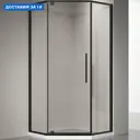 Душевой уголок Veconi Rovigo RV35B-100-01-C7 пятиугольный 100x100см черный профиль эффект стекла прозрачный