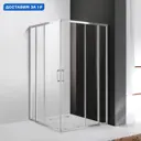 Душевой уголок Cezares Molveno 292891 квадратный 120x120см серебро профиль эффект стекла прозрачный