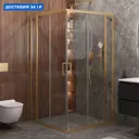 Душевой уголок Cezares Molveno 645748 прямоугольный 120x120см золотистый профиль эффект стекла прозрачный