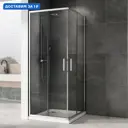 Душевой уголок Abber Schwarzer Diamant 622552 квадратный 80x80см серебро профиль эффект стекла прозрачный