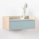 Тумба прикроватная Egregor Наоми 50x21.5x30 см 1 ящик ЛДСП цвет дуб белый exclusive/сумеречный голубой