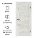 Дверь межкомнатная глухая с замком и петлями в комплекте Тиволи 60x200 см ПВХ цвет рустик серый