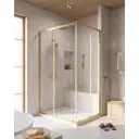 Душевой уголок Cezares Relax 304 прямоугольный 120х90см золотистый профиль эффект стекла прозрачный