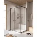 Душевой уголок Cezares Relax 304 прямоугольный 120х90см никелированный профиль эффект стекла прозрачный