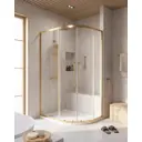 Душевой уголок Cezares Relax 304 полукруг 120х90см золотистый профиль эффект стекла прозрачный