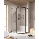 Душевой уголок Cezares Relax 304 полукруг 120х90см никелированный профиль эффект стекла прозрачный