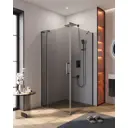 Душевой уголок Cezares Slider прямоугольный 70x80см никелированный профиль эффект стекла тонированный