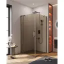 Душевой уголок Cezares Slider прямоугольный 90x80см никелированный профиль эффект стекла тонированный SLIDER-AH-1-80-90/100-BR-GM